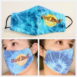 Hard Rock Cafe Blue Tie-Dye Face Mask